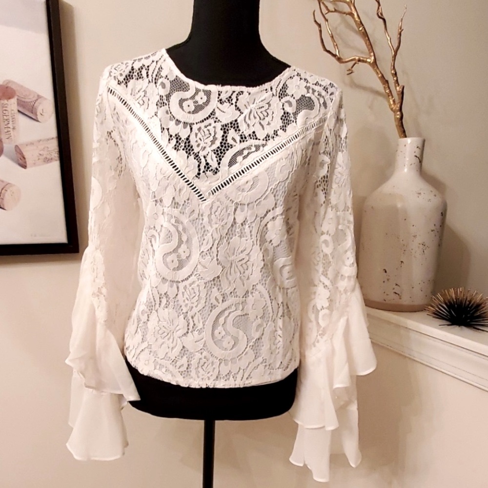 New JACK by BB DAKOTA (Romantic Flounce Sleeve Blouse)